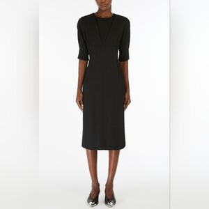 New SPORTMAX Max Mara Black‎ 'Sele' Midi Dress US 0